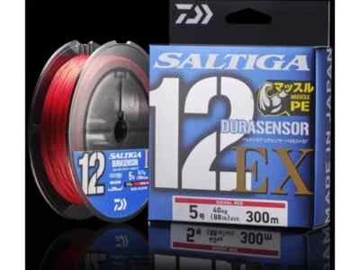 Daiwa Fishing PE Line UVF SALTIGA DURA SENSOR×12EX+Si3 300m #5-88 lb Red 1 - Image 1 of 4