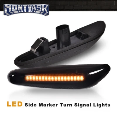 Luz de señalización lateral LED lámpara de señal de giro secuencial apta para BMW 325i 328i ahumada Foto 1 de 4