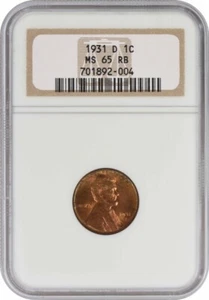 1931-D Lincoln Cent MS65RB NGC - Picture 1 of 2