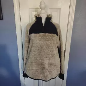 Neu ohne Etikett Damen M Lole Yana Fleecepullover Reißverschluss-Stil schwarz & creme adretter Winter - Bild 1 von 6