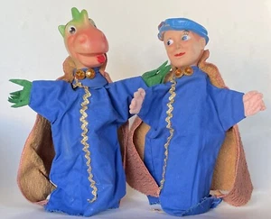 1960s HAND PUPPETS Matching PRINCE CHARMING Disney SERPENT DRAGON My Toy Vintage - Picture 1 of 10