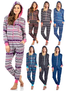 Suéter para mujer Ashford & Brooks lana con cremallera mono con capucha pijama de una pieza - Imagen 1 de 52