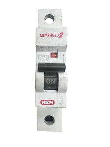 MEM Memshield 2 MCB 20 Amp Type C 20A Single Pole Circuit Breaker MCH120 - Picture 1 of 1