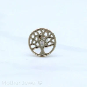 TREE OF LIFE 14K YELLOW GOLD IP TRAGUS HELIX CONCH MONROE LABRET CARTILAGE STUD - Picture 1 of 3