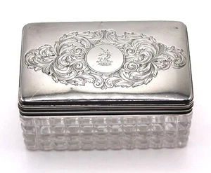 Antike silber & geschliffene Kristall-Waschtischbox, London 1839, William Neale, TOP - Bild 1 von 6