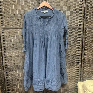 JP & Mattie Blue Pintucked Aline Mini Dress Size Small - Picture 1 of 6