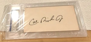 Vintage Cal Ripken Jr. Signed 3x5 Index Card PSA Slab Rookie Era Auto - Picture 1 of 3