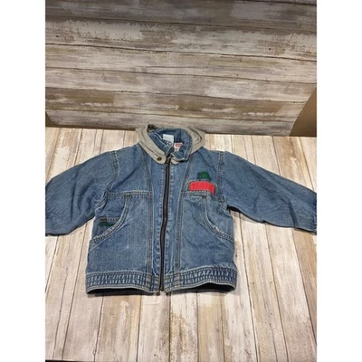Chaqueta vaquera vintage años 90 niños Levi's con capucha talla 6 apliques abrigo Foto 1 de 4