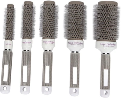 Set Di Spazzole Rotonde Da 5 Pezzi, Set Di Strumenti per Parrucchieri per La Cur - Immagine 1 di 4