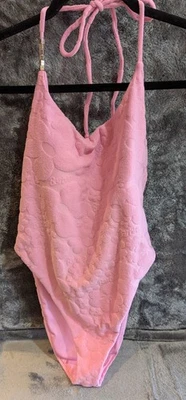 柔软,纹理,粉红色 Forever 21,芭比娃娃连体泳衣女式 XL 码 — 第 1/4 张图片