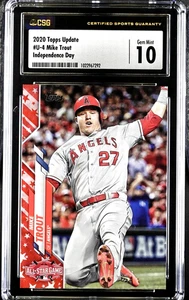 Actualización Topps 2020 U4 Mike Trout All Star SP/76 Día de la Independencia CSG 10 GEM POP2 - Imagen 1 de 4