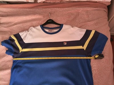 Fila Mens Blue And White T Shirt With Chest Stripes XXL - Image 1 of 4