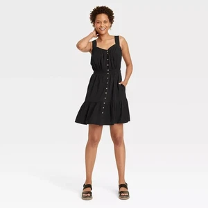 Knox Rose Damen ärmelloses Kleid mit Taschen schwarz Gr. XS - Bild 1 von 4