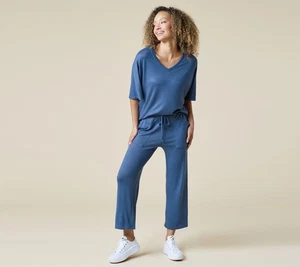 Softies Dream Relaxed V-Ausschnitt & Capri Lounge Sets Indigo M Neu - Bild 1 von 1