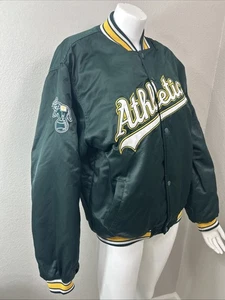 Vintage Starter MLB Oakland Athletics As Diamond Collection Satin Jacket Size XL - Bild 1 von 13