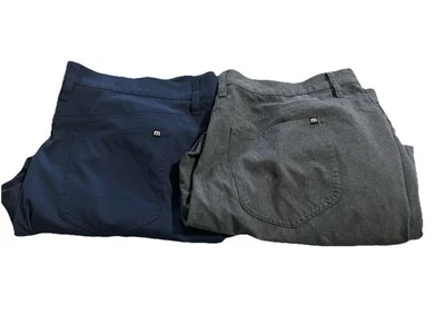 Lot Of 2 Travis Matthew Golf Pants Men’s Sz 42x32 Performance Stretch Blue Gray - Image 1 of 4