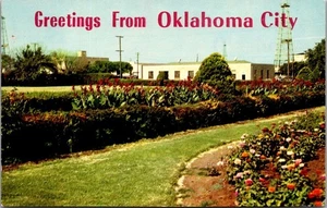 Greetings from OKLAHOMA CITY, OK Flower Garden Postcard - Picture 1 of 2