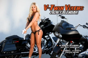 2026 V-TWIN VIXENS HARLEY MOTOCICLETA CALENDARIO DE PARED bebé sueño niñas motociclista regalo - Imagen 1 de 9