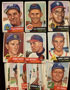 1953 Topps Baseball Card Lot Starter Set 35 Different G/VG - Picture 1 of 1