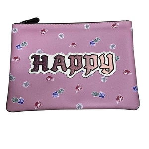 Coach Disney Snow White Glitter Happy Patch Gems Print Large Clutch Pouch - Picture 1 of 9