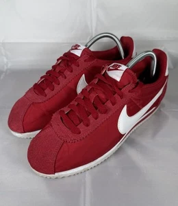 Nike Classic Cortez Red Nylon/Suede Red White Trainers UK 7 EU 40 - Picture 1 of 9