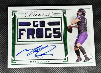 2023 Flawless Collegiate Max Duggan #TSS-MAD Emerald /5 TCU Horned Frogs RPA - Image 1 of 4