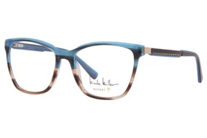 Nicole Miller Eden-Roc C02 Eyeglasses Women's Blue Azure Optical Frame 54mm - Picture 1 of 5