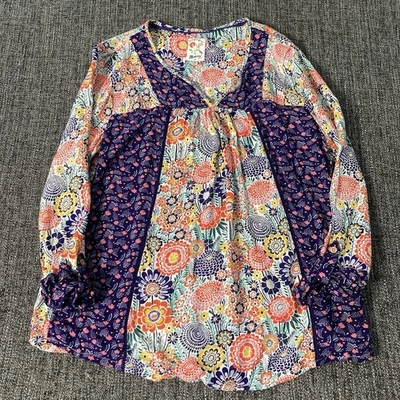 Mantaray Women’s Floral Patchwork Blouse – Vivid Multi-Colour – UK 12 – Viscose - Image 1 of 4