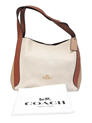 COACH 76088 Hadley Hobo Soft Pebbled Leather Colorblock Chalk/Multi Shoulder Bag - Image 1 of 4