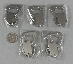 Lot of 5 Silver Tone Foot Bottle Opener Metal Keychain Key Ring #56971 - Picture 1 of 8