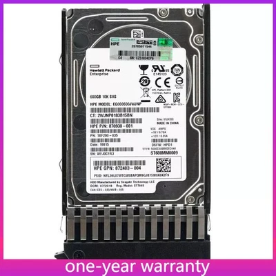 HP 787646-001 J9F46A MSA 600GB 10K 12G/s SAS SFF 2.5" DP ENT HDD Hard Drive - Image 1 of 4