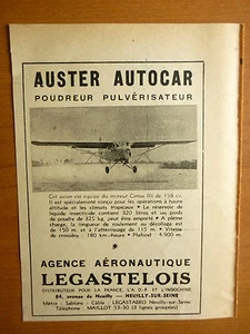 12/1952 PUB AUSTER AUTOCAR AG AIRCRAFT CIRRUS III ENGINE AVION AGRICOLE AD - Picture 1 of 1