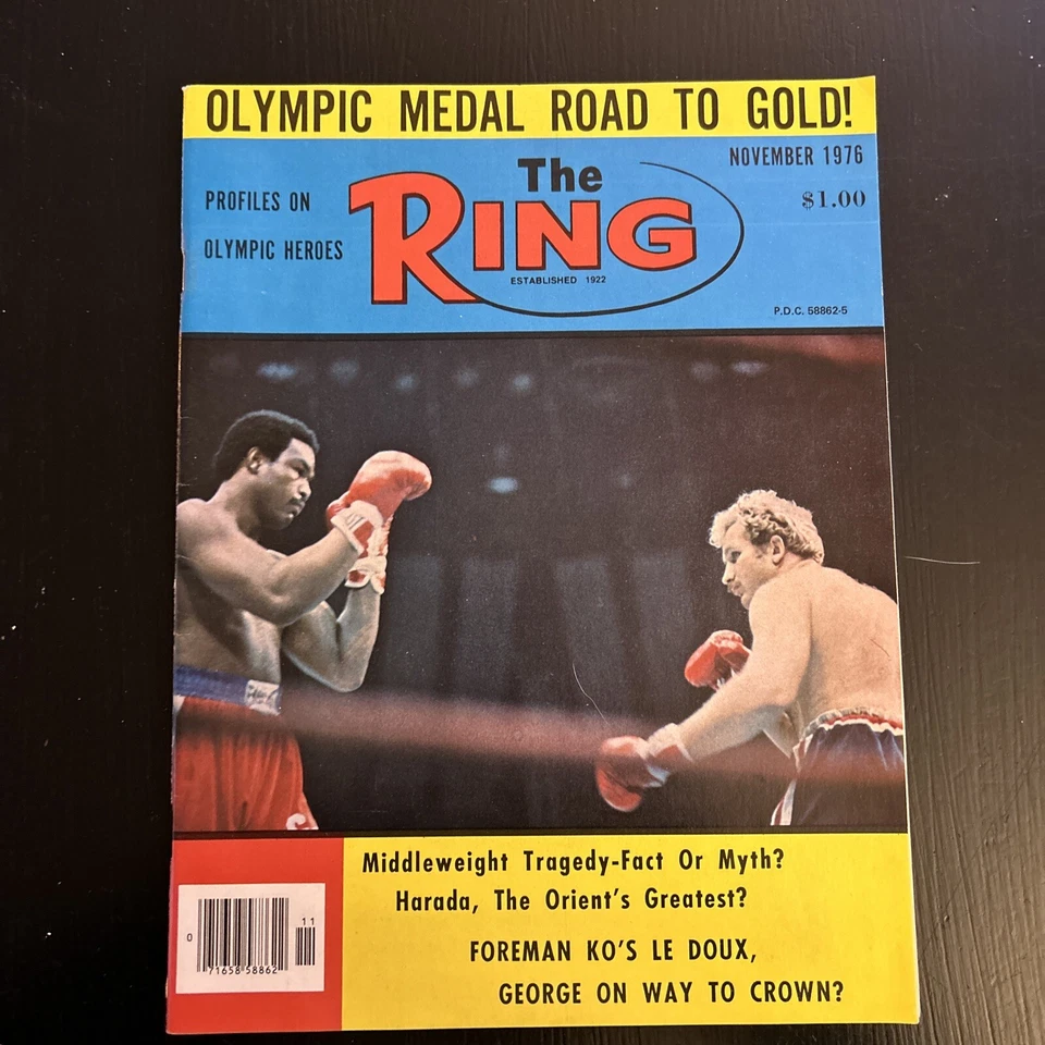THE RING MAGAZINE GEORGE FOREMAN BOXING NOVEMBER 1976 Beautiful Newsstand Issue! - Image 1 of 4