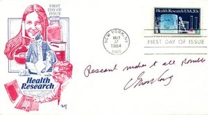 AUTHENTIC Reagan's Surgeon General C. Everett Koop signed FDC - Picture 1 of 1