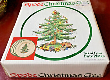 Set of Spode Christmas Tree England Party Plates w/ Box