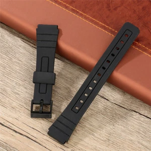 12/14/16/18/20mm Waterproof Watch Band Rubber Material Black Silicone Strap - Picture 1 of 9