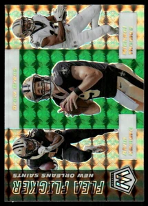 Panini Mosaic 2020 #FF12 Alvin Kamara/Drew Brees/Michael Thomas verde mosaico - Imagen 1 de 2