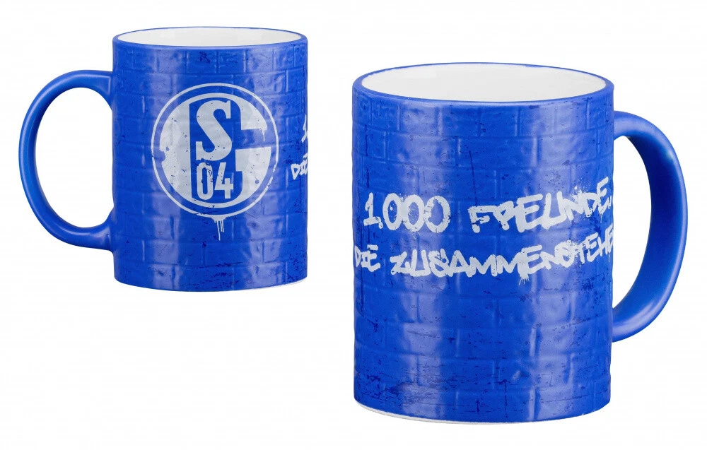 FC Schalke 04 Kaffeebecher Im Schal-Design – 0,3 L, Spülmaschinenfest, Aus Steinzeug, Für Fans