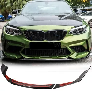 For 2018-19 BMW F87 M2C Competition REAL CARBON FIBER Front Bumper Lip Spoiler - Picture 1 of 13