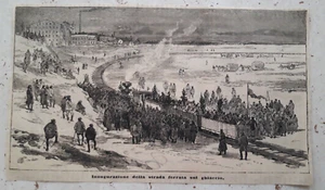 Ritaglio Giornale anno 1880 Inaugurazione della strada ferrata su ghiaccio - Picture 1 of 1
