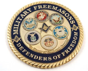Military Freemasons Defenders Freedom Mason 3" auto emblem Metal car decal MAS37 - Foto 1 di 2