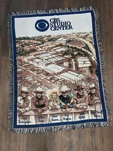 Vintage 2000 CBS HOLLYWOOD STUDIOS Cowboys 47'' x 60'' Tapestry Throw Blanket - Picture 1 of 6