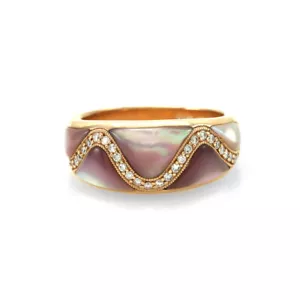 Kabana Mother-of-Pearl and Pave Diamond Ring in 14K Rose Gold - Picture 1 of 6