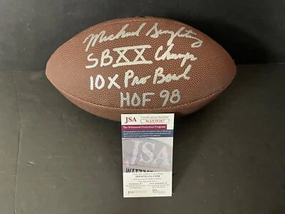 Mike Singletary Bears Firmado Automáticamente NFL FÚTBOL JSA Testigo Certificado de Autenticidad 3 Inscripciones Foto 1 de 3