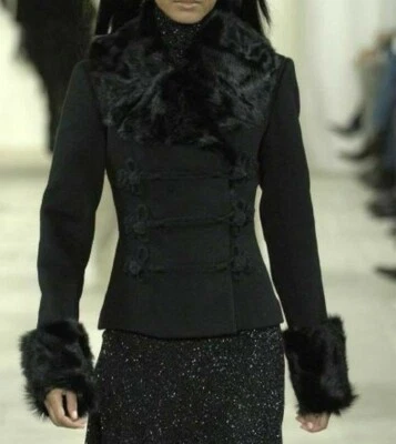 Ralph Lauren Colección Púrpura Etiqueta Piel Cachemira Pasarela Vestido Chaqueta Abrigo EE. UU. 2 Foto 1 de 4