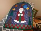 Christmas Handmade Small Quilt Panel Wizard Santa Sun Moon Stars Hand Pieced