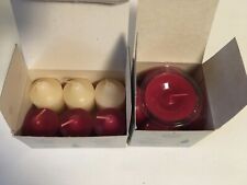 PartyLite Floater Candles Cranberry Scented Set of 6 Votive Vanilla New In Box