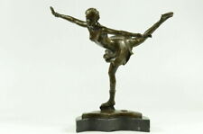Sammlerstück Unterzeichnet Kunstwerk Skater Damen Bronze Guß Skulptur Figur Deko