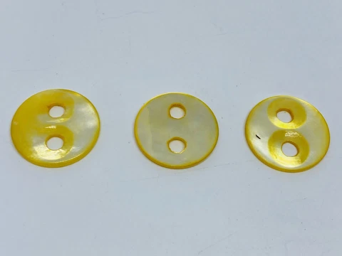 Lot of 3 Victorian Hand Carved Mother of Pearl Round Flat 2-Hole Buttons Cover