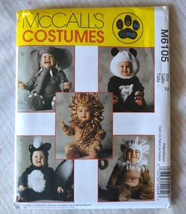 McCalls Toddler Elephant Panda Lion Skunk Costume Pattern M6105 Size 2 From 2010 - Picture 1 of 1